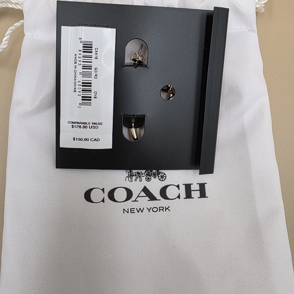 NWT Coach Gold and Red Cherry Earrings And Dusty - Picture 3 of 3